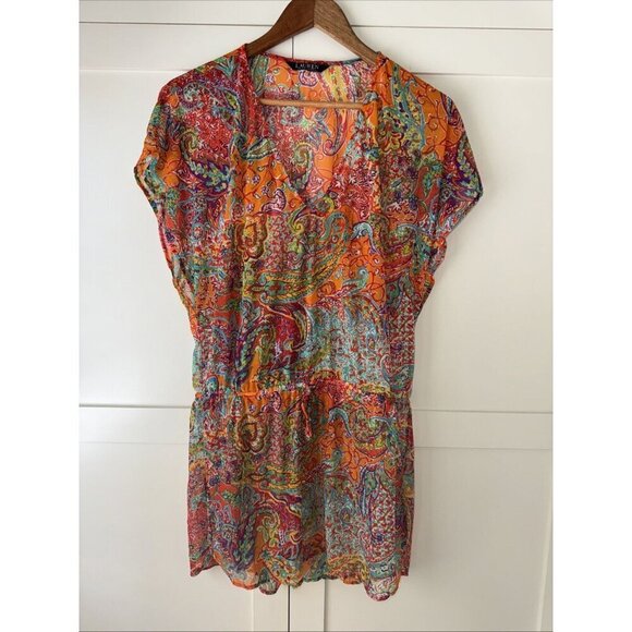 Lauren Ralph Lauren Other - RALPH LAUREN 🌸 SHEER BOLD PRINT / BLOUSE / COVER UP
